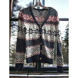Nordic Style Sweater Cardigan Sweater Cardigan Cuffed Sleeve Wet Seal Vintage S